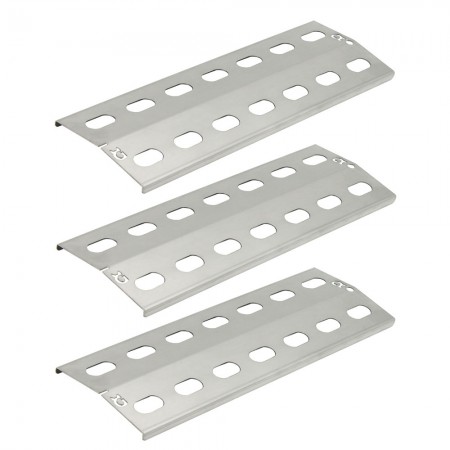 3 x Edelstahl Brennerabdeckung 35 x 10,5 cm / 1,0 mm stark / für Gasgrill Flammenverteiler