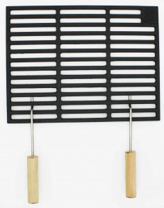 Gusseisen Grillrost 41,5 x 27,5 cm + 2 Griffe u.a. passend für Tepro Toronto, Black Oak, Butternut