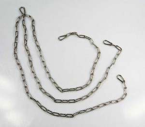 Edelstahl Grillrost 75 cm + Edelstahl Kette + Karabiner / nur 10 mm lichter Stababstand / Doppelreling