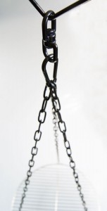 Edelstahl Grillrost 75 cm + Edelstahl Seilwirbel + Edelstahl Kette + Karabiner / nur 10 mm lichter Stababstand / Doppelreling