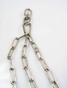 Edelstahl Grillrost 55 cm + Edelstahl Seilwirbel + Edelstahl Kette + Karabiner / nur 10 mm lichter Stababstand / Doppelreling