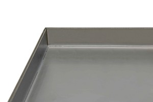 massive 4 mm Edelstahl Grillplatte Plancha 44,2 x 25,5 cm Universal für Grills